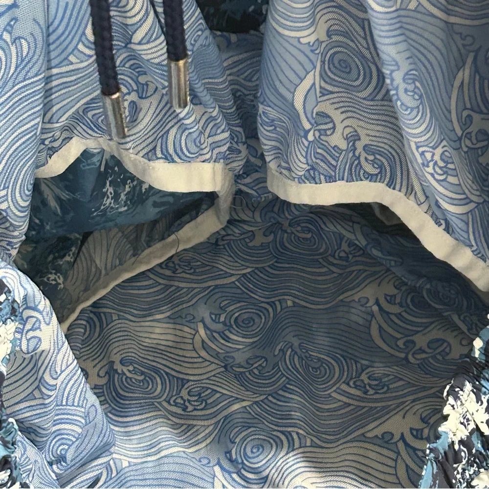 Peter Millar Swim Shorts/Trunks Mens Blue Lined Floral Bathing Suit EUC